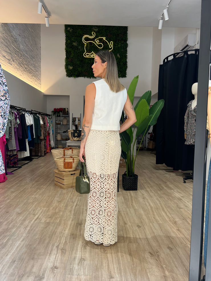 FALDA MIDI CROCHET
